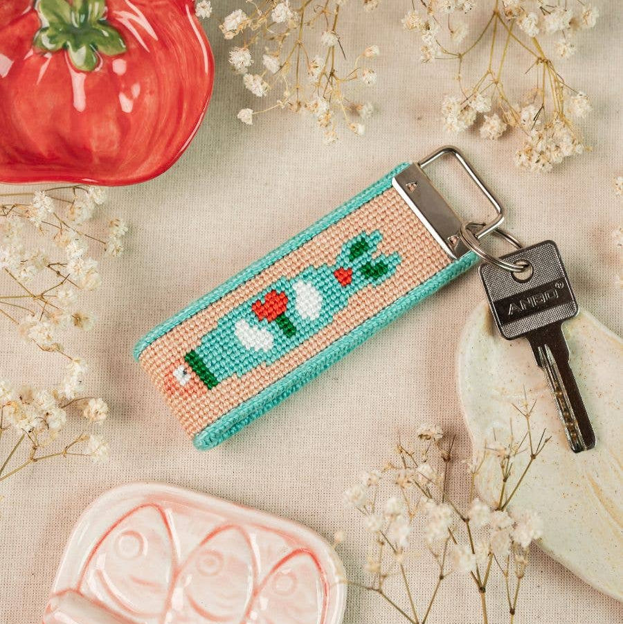 Portuguese Sardine Key Fob Needlepoint Kit