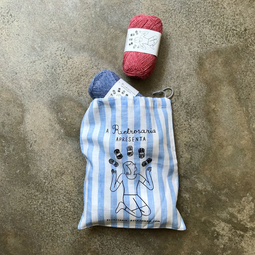 Retrosaria Rosa Pomar-Retrosaria Drawstring Project Bag-craft organizer-gather here online