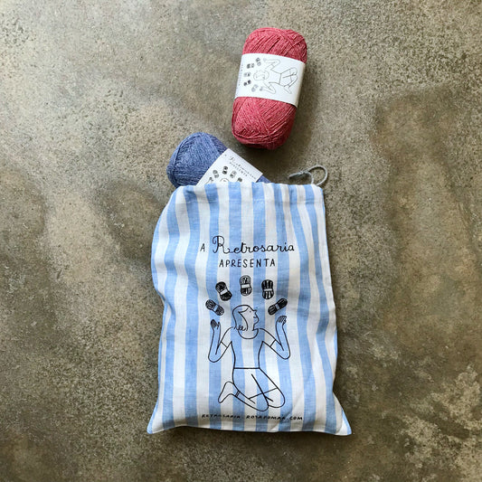 Retrosaria Rosa Pomar-Retrosaria Drawstring Project Bag-craft organizer-gather here online