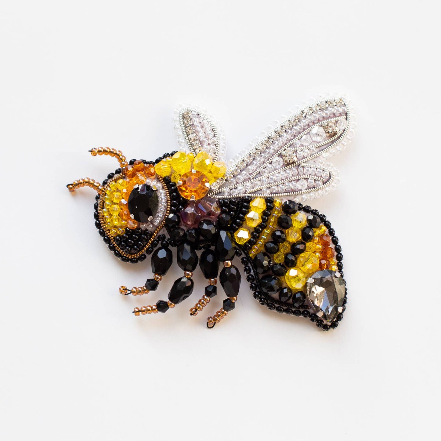 Bee Bead Embroidery Kit: DIY Brooch/Pendant Craft