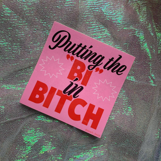 Peach Beast-Putting The Bi In Bitch Sticker-sticker-gather here online