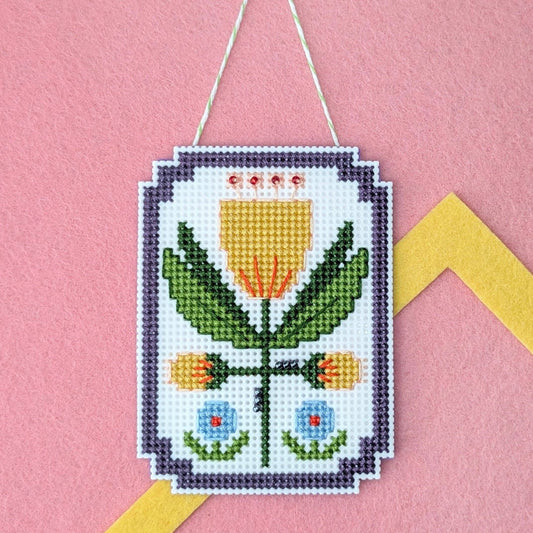 Benzie Design-Framed Florals Tulip Cross Stitch Kit-xstitch kit-gather here online