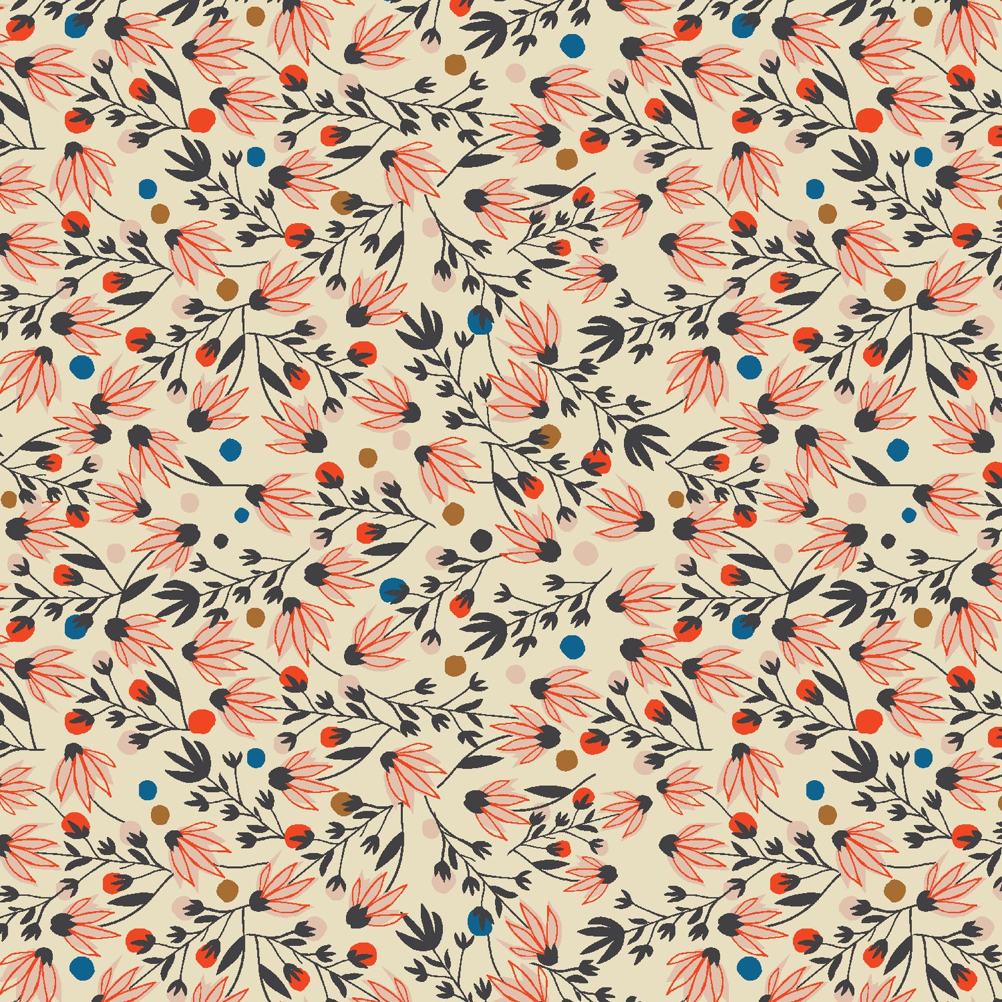 Cotton + Steel-Edge Flower Ivory-fabric-gather here online