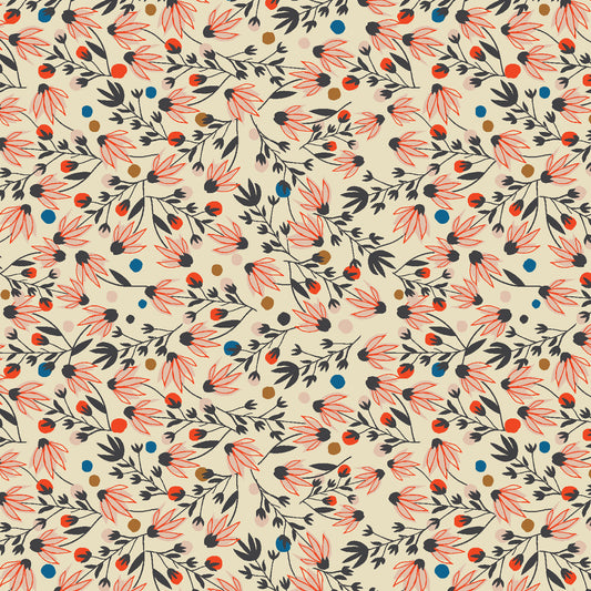 Cotton + Steel-Edge Flower Ivory-fabric-gather here online