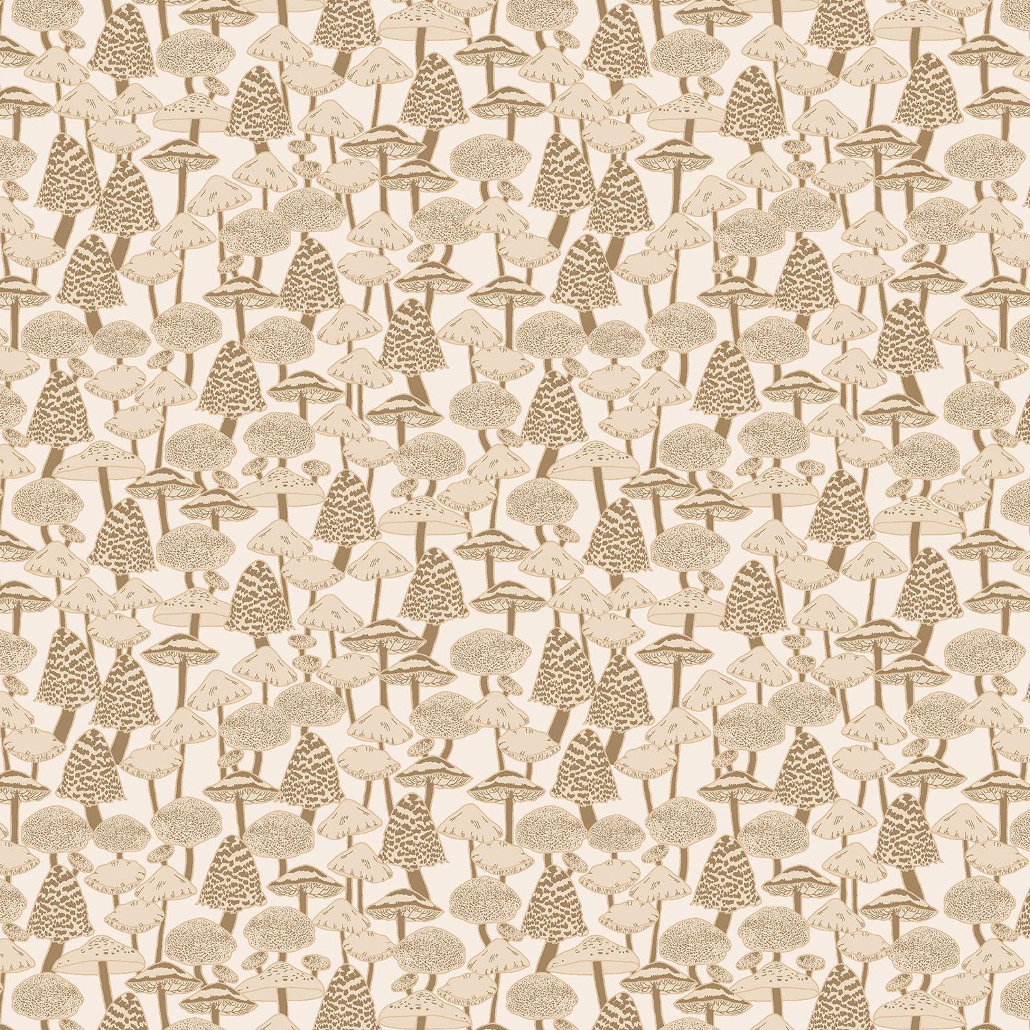 Cotton + Steel-Mushroom Love - Khaki-fabric-gather here online