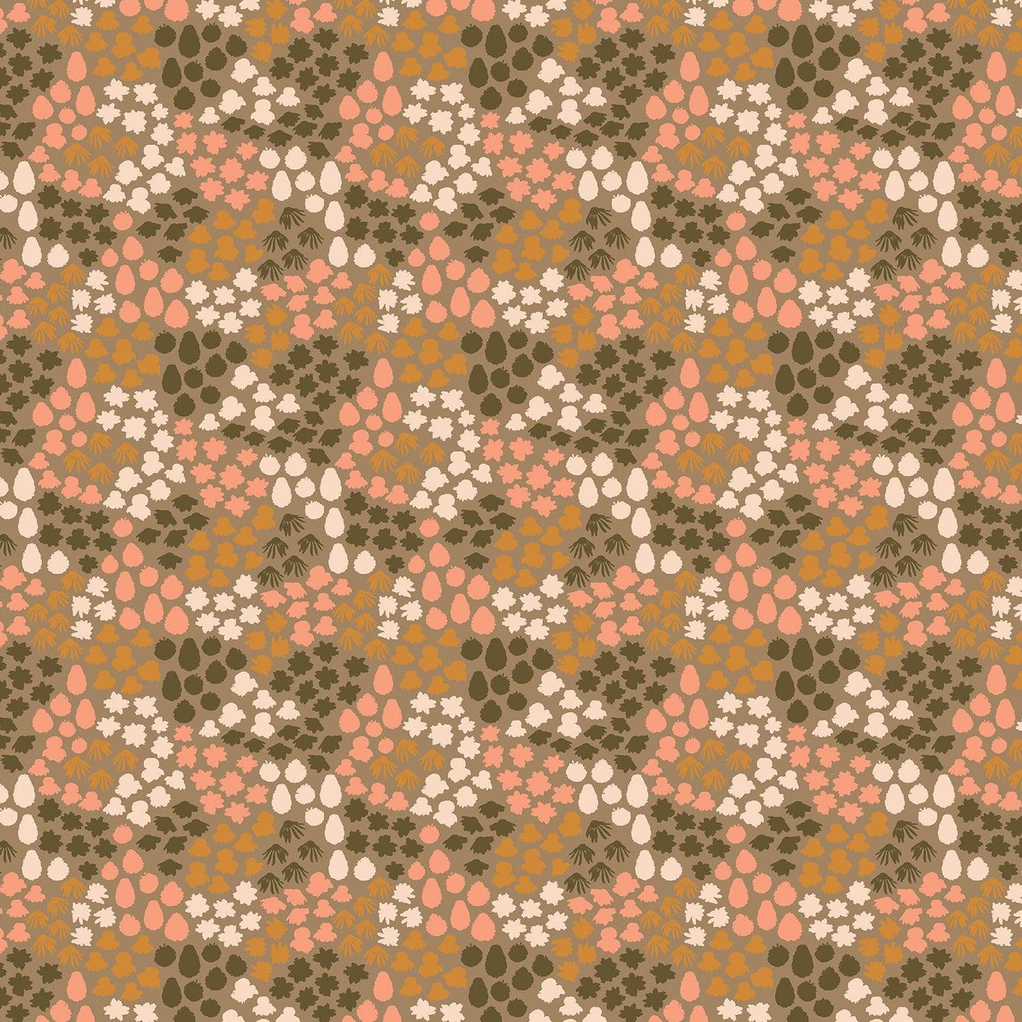 Cotton + Steel-Fading Flowers - Khaki-fabric-gather here online