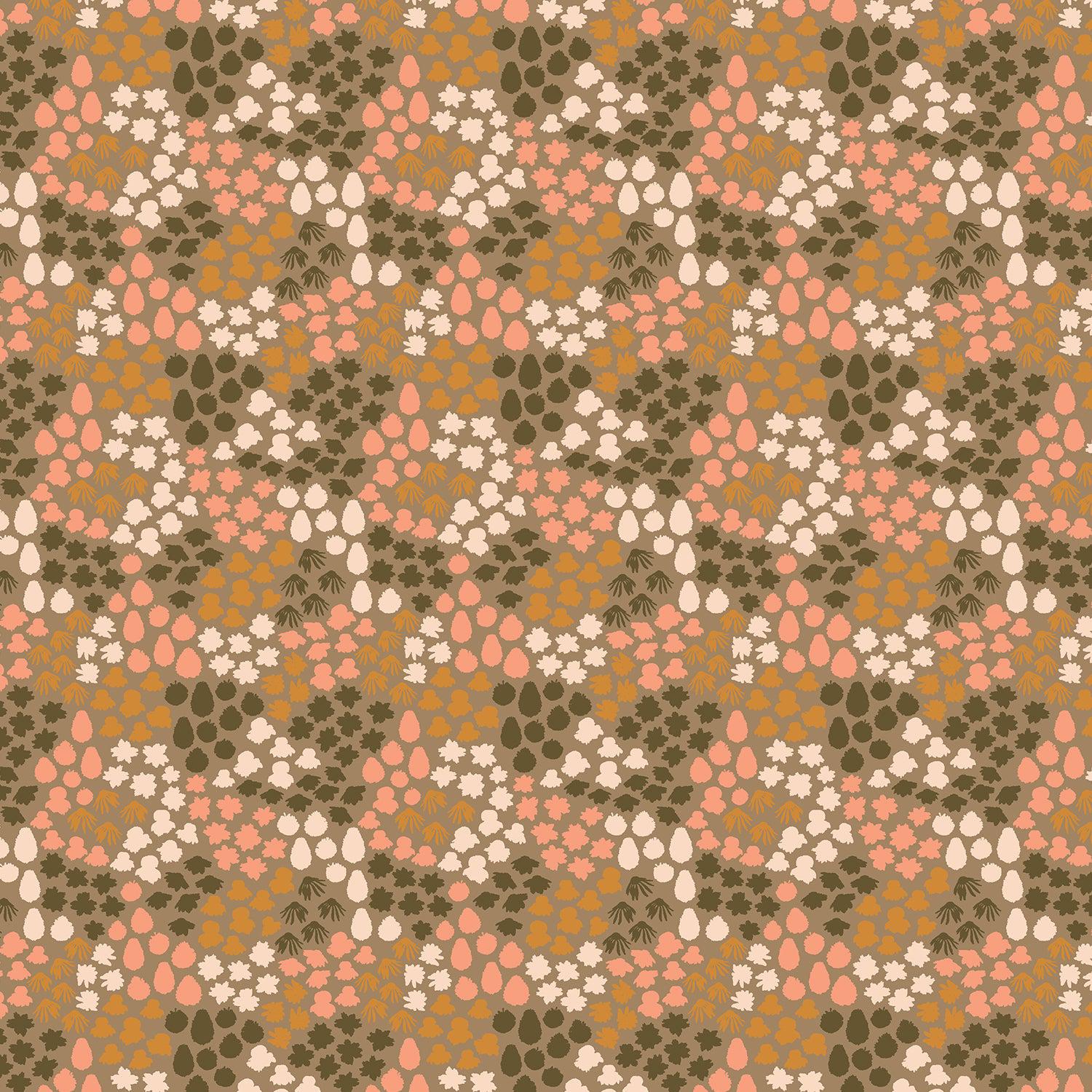 Cotton + Steel-Fading Flowers - Khaki-fabric-gather here online