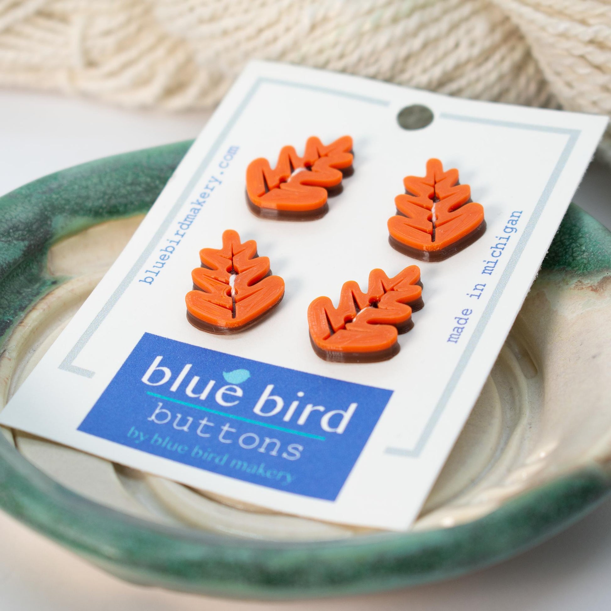 Blue Bird Makery-20mm Oak Leaf Buttons-button-gather here online