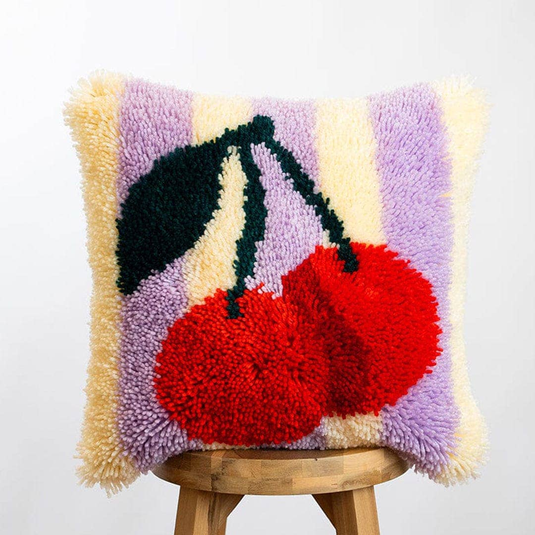 Craft Club-Cherry Ripe Stripes - Latch Hook Cushion Kit-craft kit-gather here online