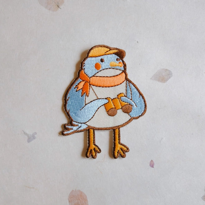 Justine Gilbuena-Birdwatcher Birder Small Iron-On Patch-patches + pins-gather here online