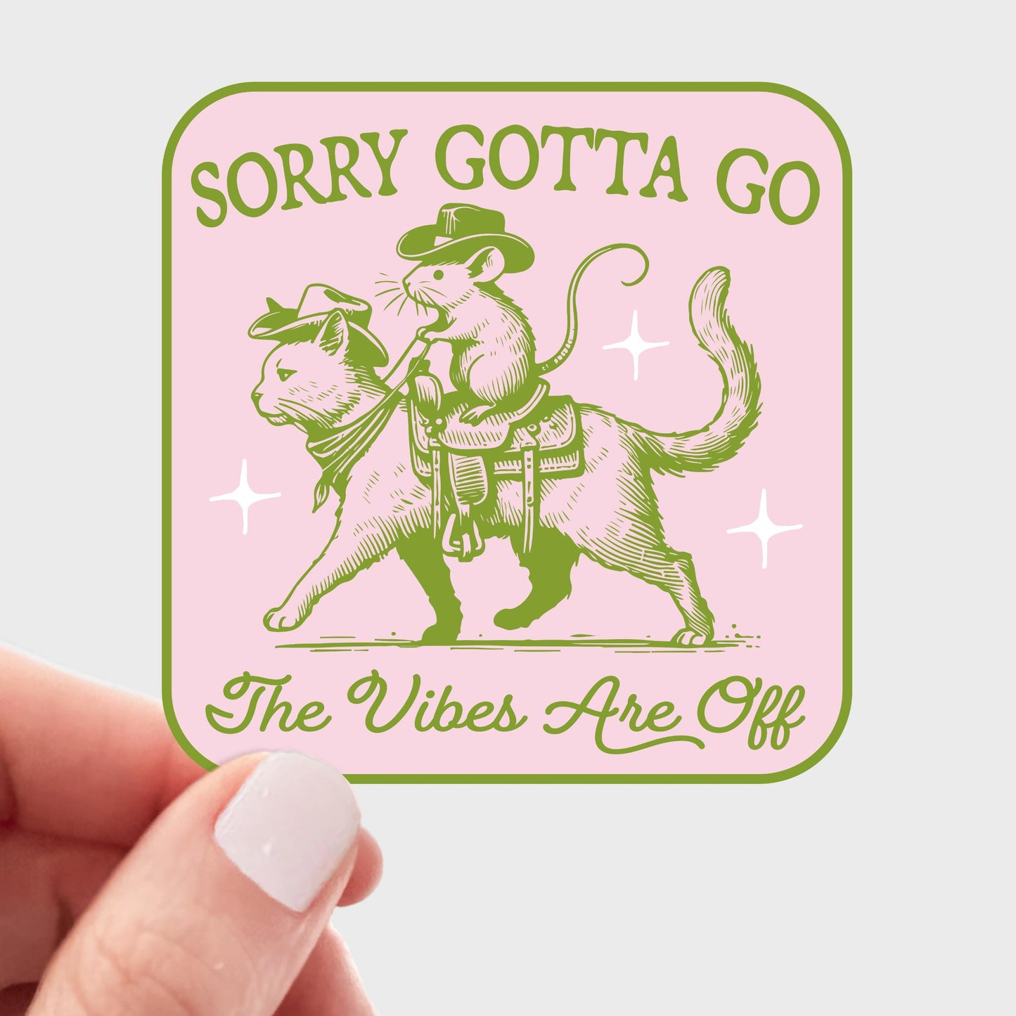 Yarnival-Sorry Gotta Go The Vibes Are Off Sticker-sticker-gather here online
