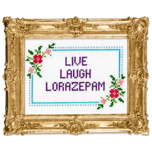 Subversive Cross Stitch-Live Laugh Lorazepam Deluxe Cross Stitch Kit-xstitch kit-gather here online