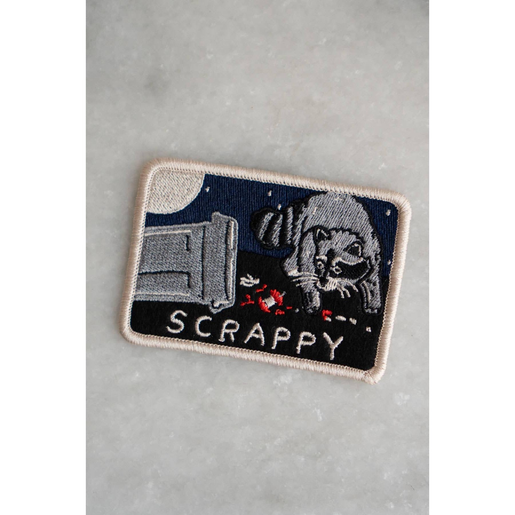 Stay Home Club-Scrappy Raccoon (Trash) Sticky Patch | Embroidered Patch-patches + pins-gather here online