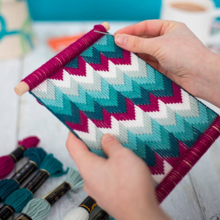 Oh Sew Bootiful-Bargello Embroidery Chevron Wall Hanging Kit-embroidery kit-gather here online