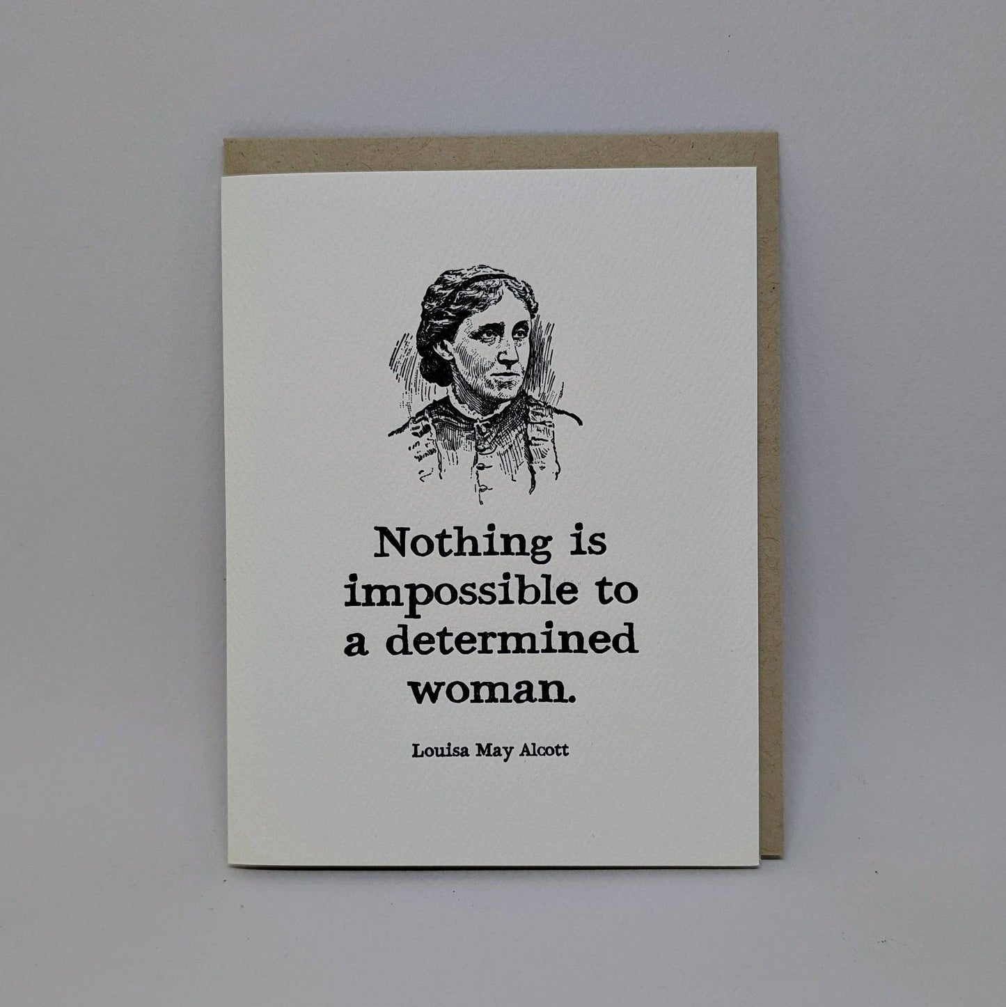 Big Wheel Press-Nothing is Impossible - Louisa May Alcott Greeting Card-greeting card-gather here online