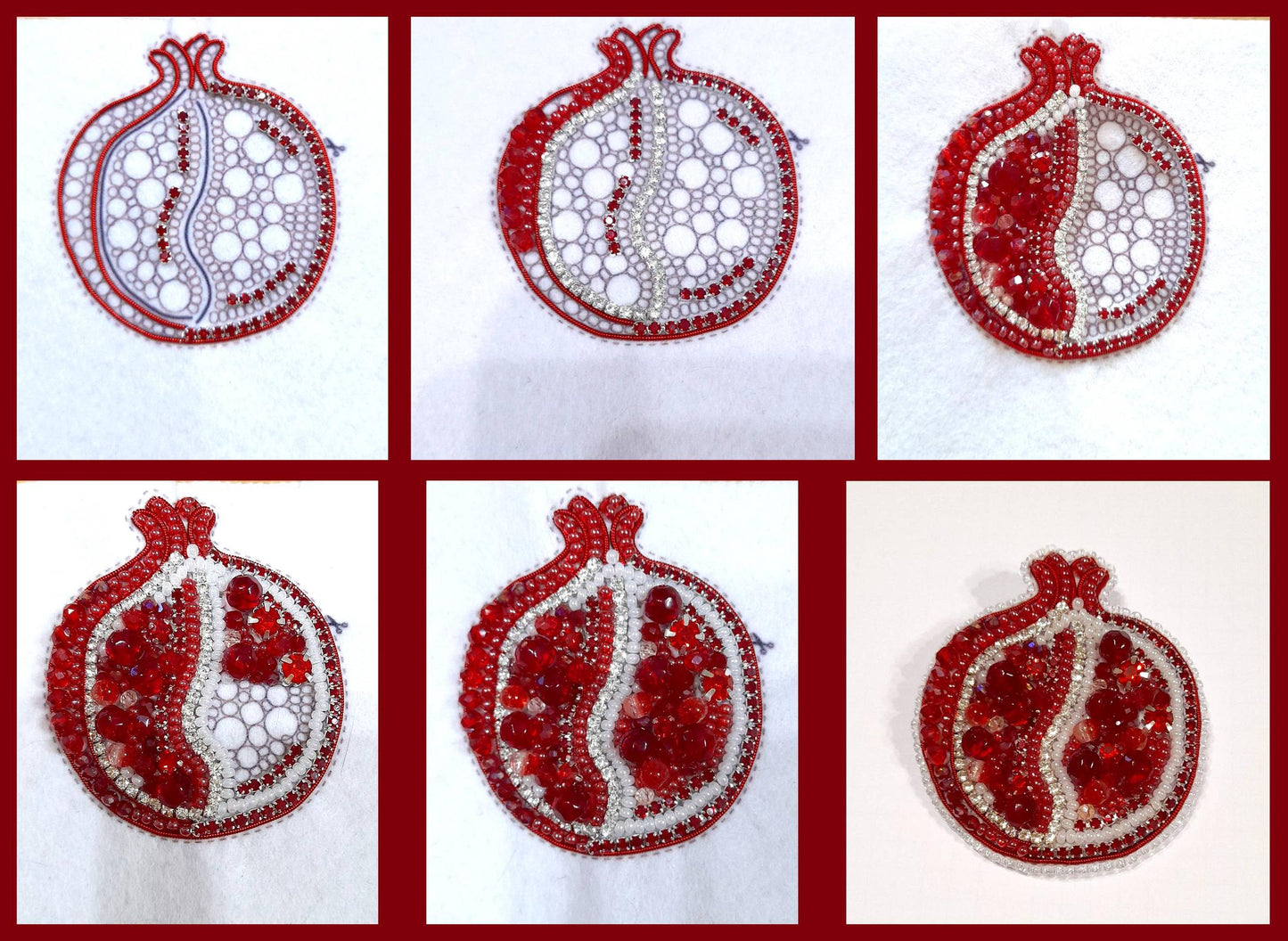 Pomegranate Brooch Kit: DIY Seed Bead Embroidery