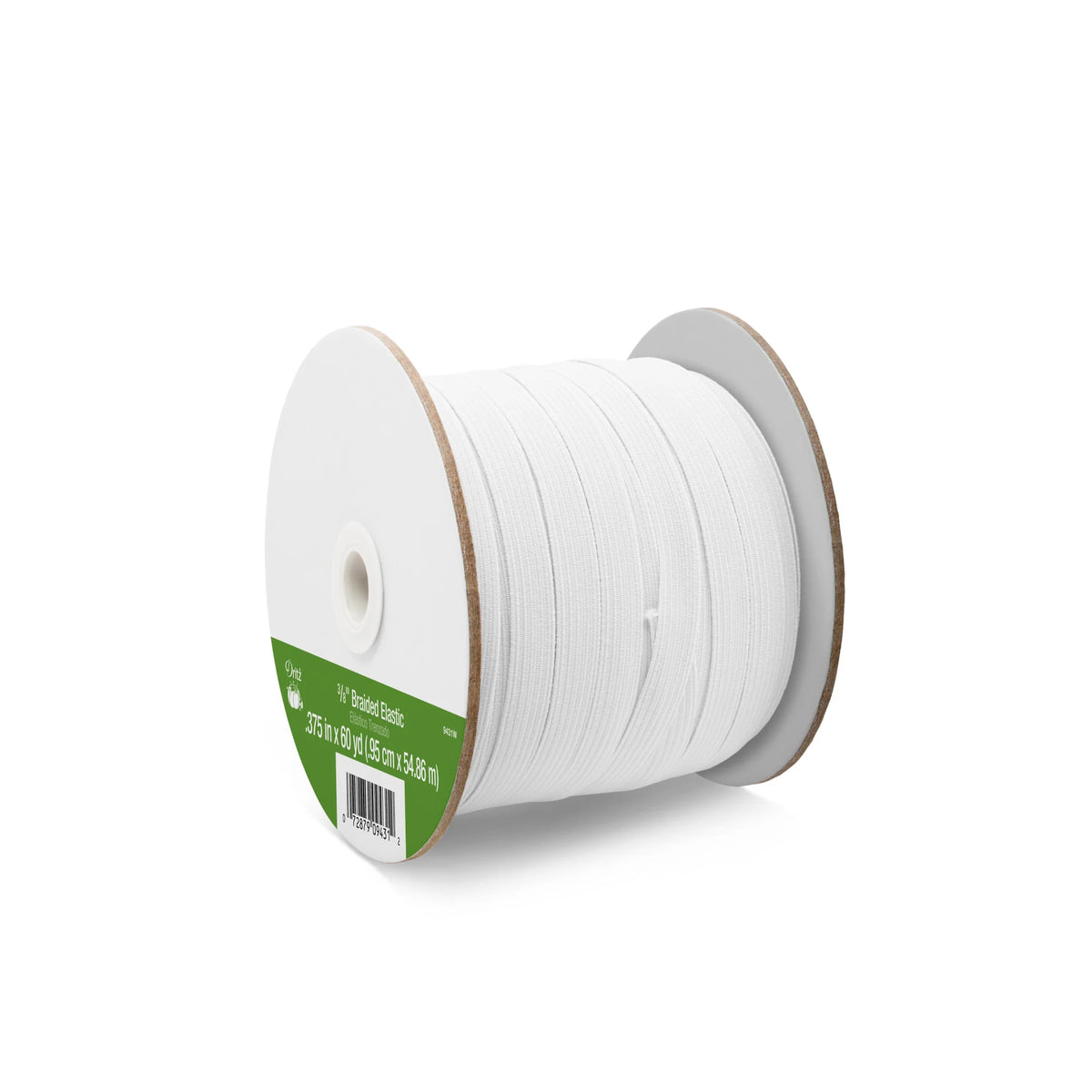 3/8" White Braided Elastic
