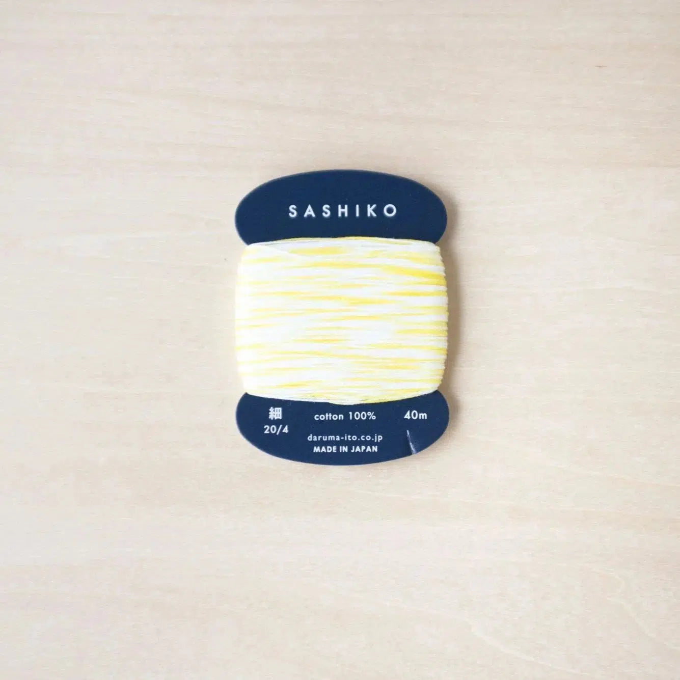 amirisu-Daruma Sashiko Thread Card - Kasuri Thin-thread-303 Lemon Squash-gather here online