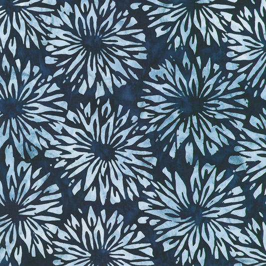 Artisan Batiks-Batik Florals Indigo-fabric-gather here online