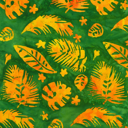 Robert Kaufman-Leaf Prints Island Green-fabric-gather here online