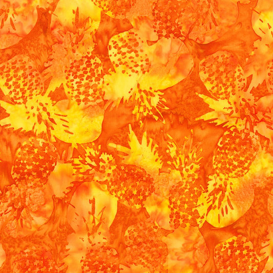Robert Kaufman-Pineapples Papaya-fabric-gather here online