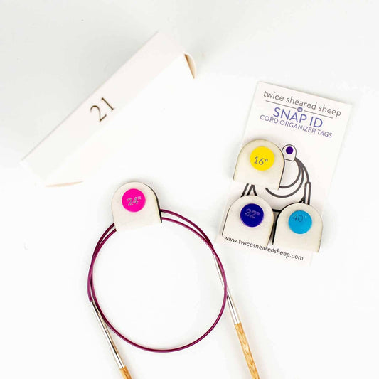 Twice Sheared Sheep-Snap ID Cord Organizer Tags-knitting notion-gather here online