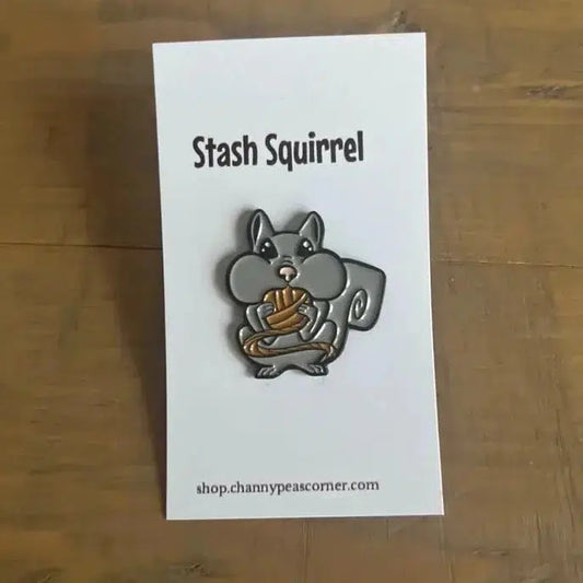 Channypeascorner-Sammy the Stash Squirrel Enamel Pin-accessory-gather here online