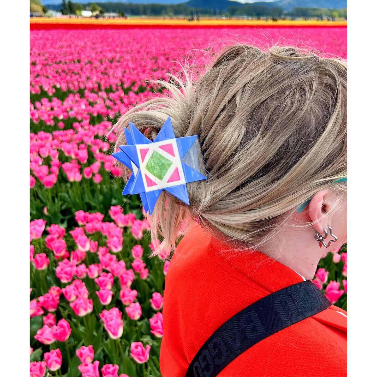 The Peach Fuzz-Quilt Hair Claw-accessory-gather here online