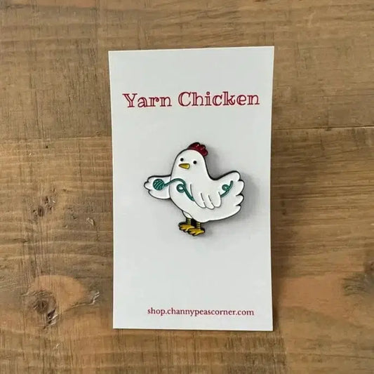 Channypeascorner-Yarn Chicken Enamel Pin-accessory-gather here online