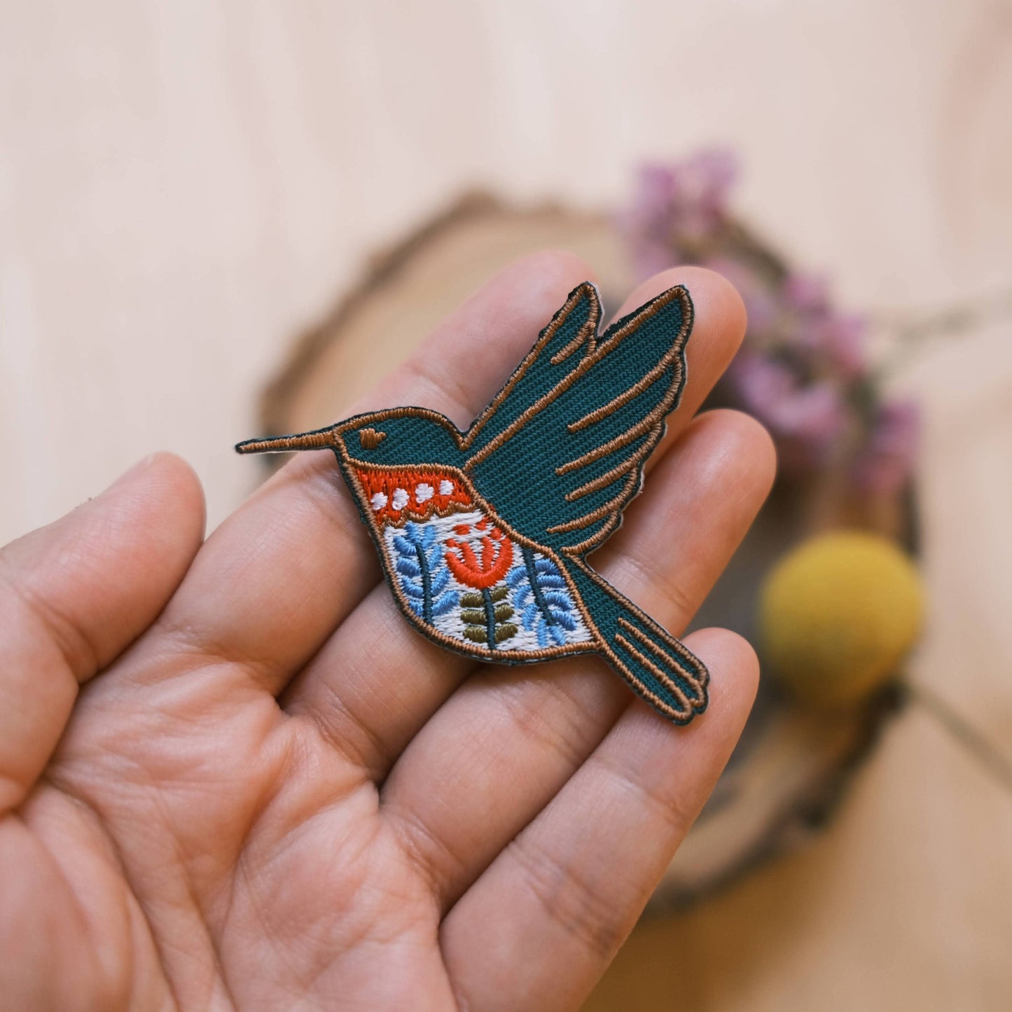 Justine Gilbuena-Hummingbird Iron-On Patch-patches + pins-gather here online