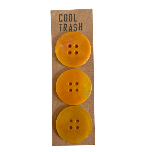 Cool Trash-25mm Recycled Plastic Button Set - Orange-button-gather here online