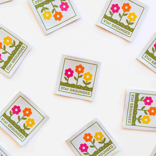 Sarah Hearts-Stay Grounded Large Sew-In Labels-sewing notion-gather here online