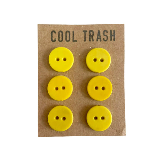 Cool Trash-12mm Recycled Plastic Button Set - Yellow-button-gather here online
