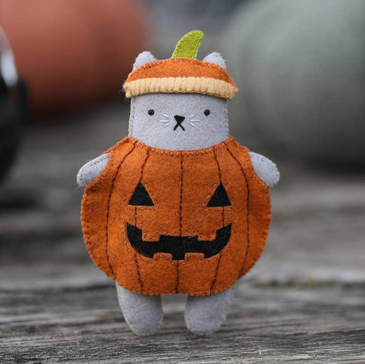 Kiriki Press-Pumpkin Cat Felt Doll Kit-embroidery kit-gather here online