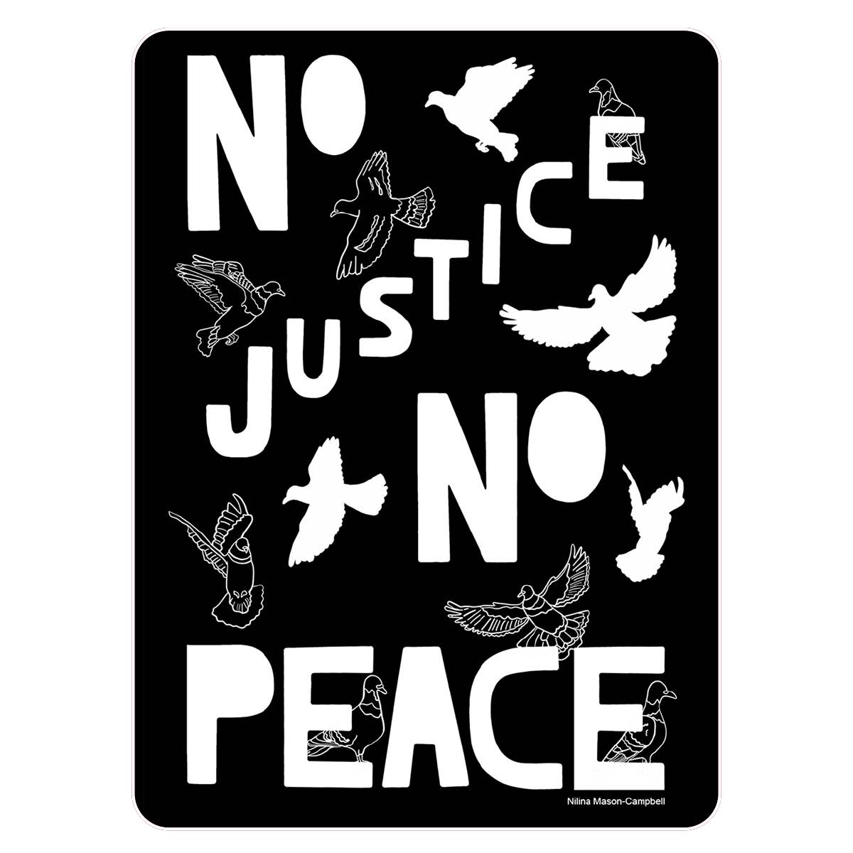 Made by Nilina-No Justice No Peace Vinyl Sticker - Political Justice Decal-sticker-gather here online
