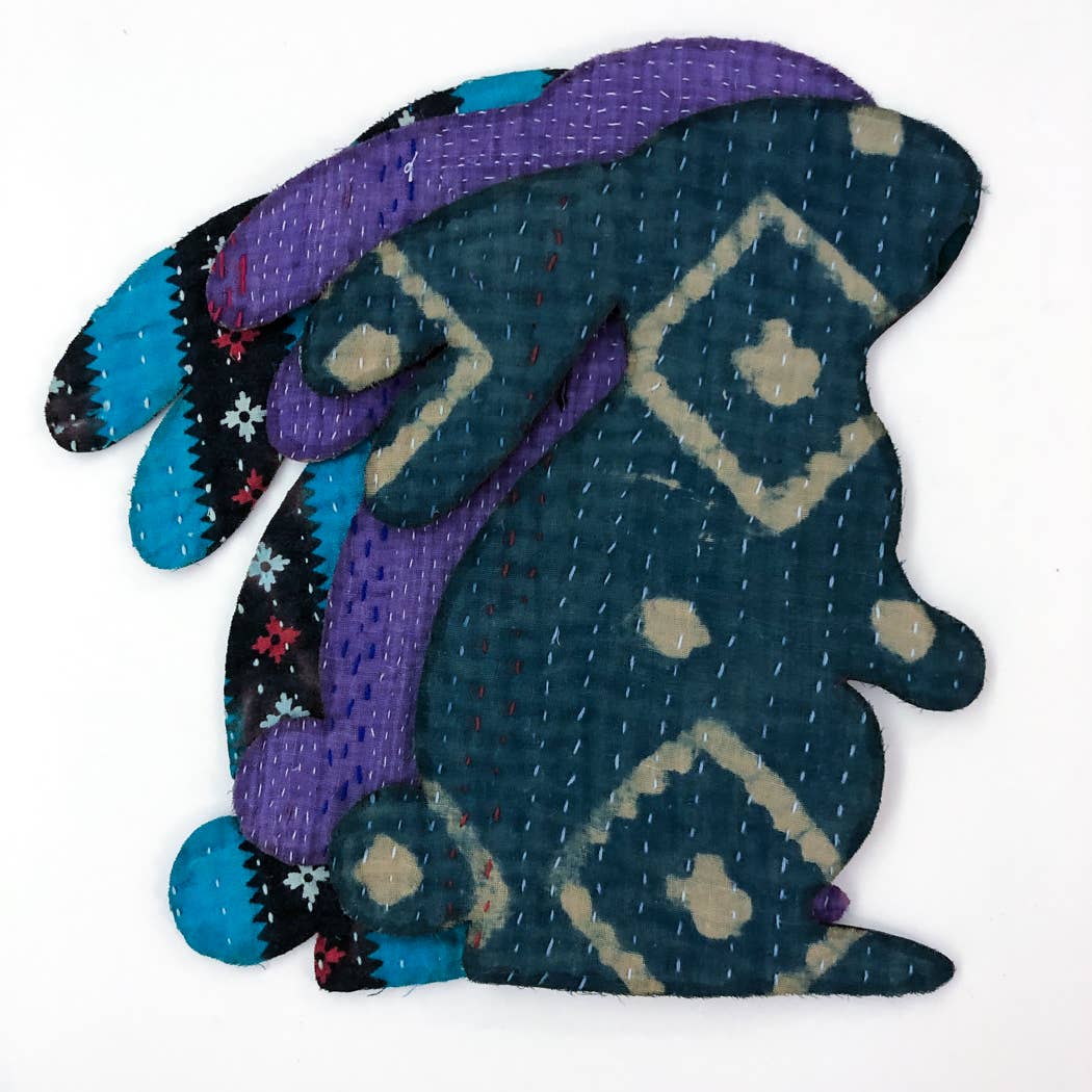 Otto Finn-Iron-on Kantha Patches - Large Bunny-accessory-gather here online