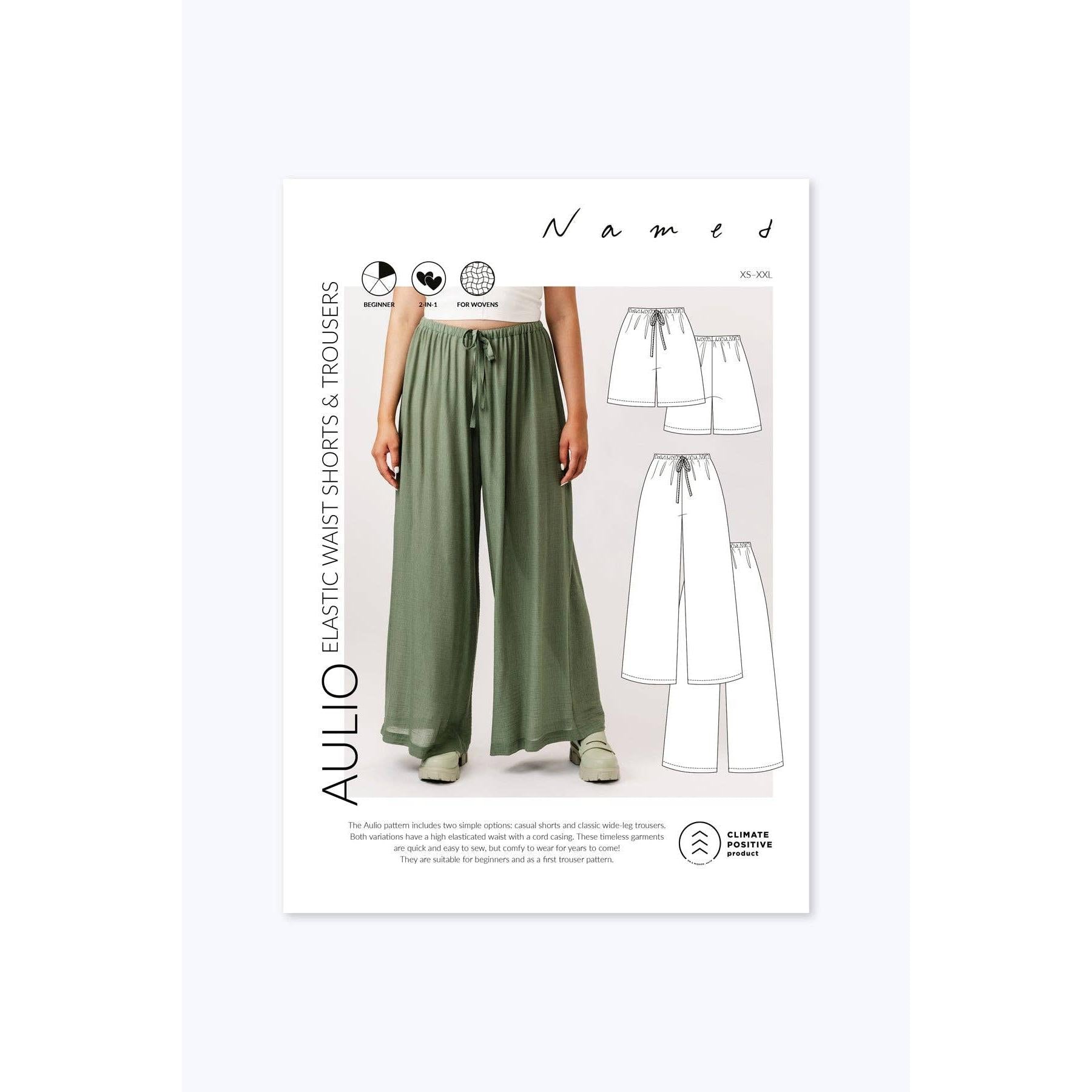 Named Clothing-Aulio Elastic Waist Shorts & Trousers Pattern-sewing pattern-gather here online