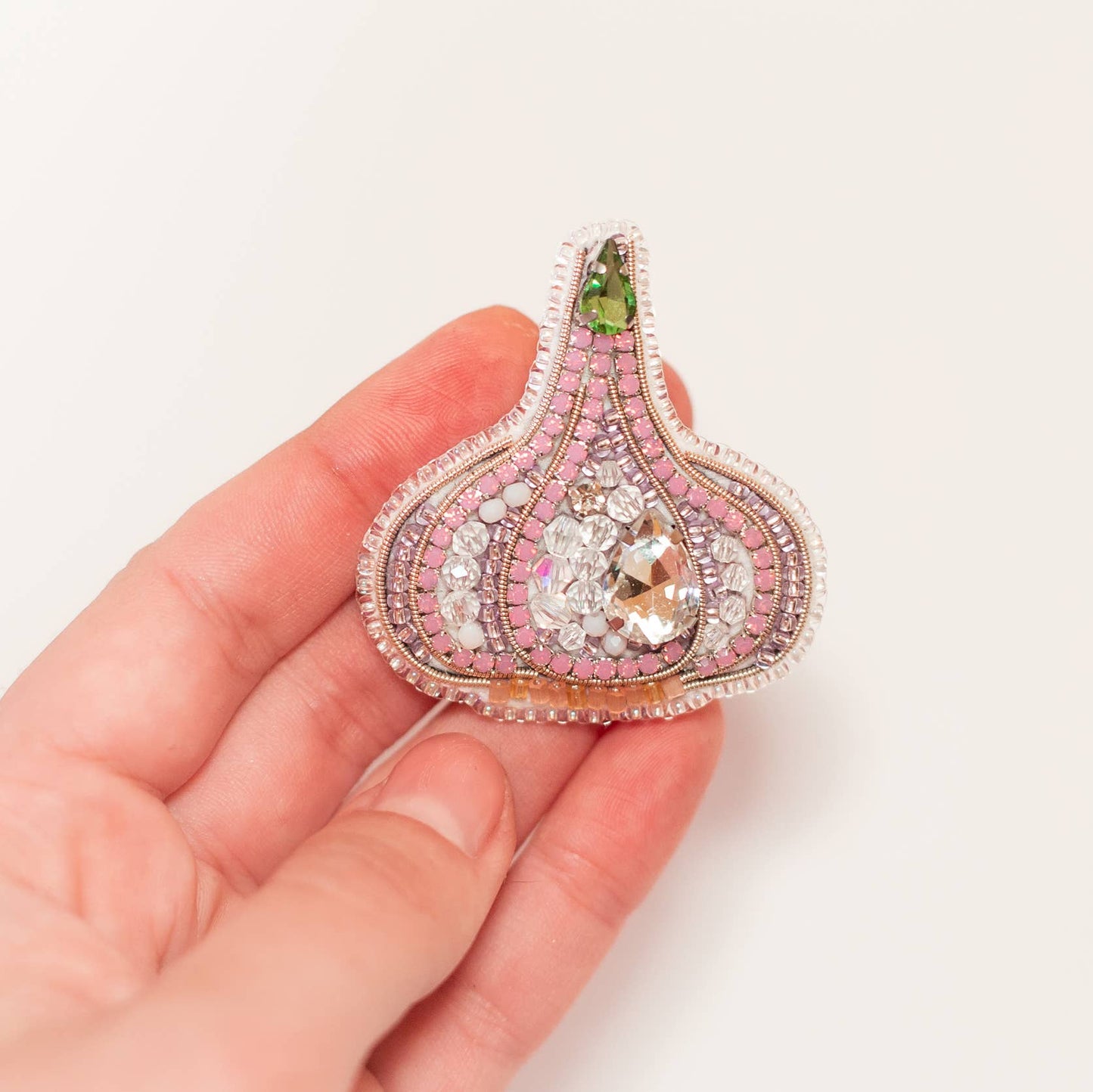 Bead Embroidery Brooch Kit: Garlic DIY Craft Beading