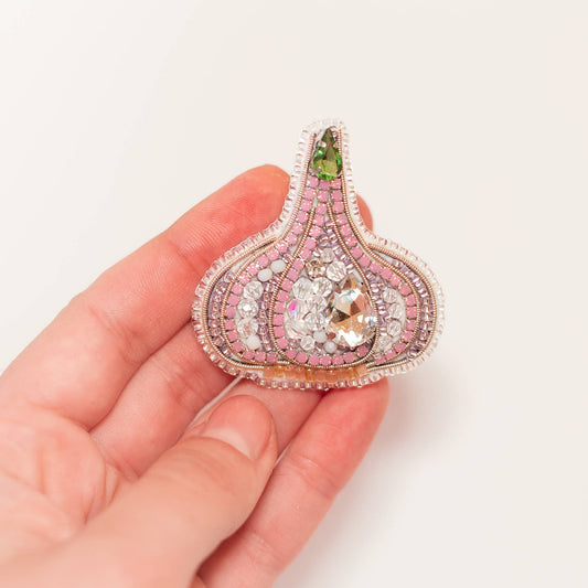 Bead Embroidery Brooch Kit: Garlic DIY Craft Beading