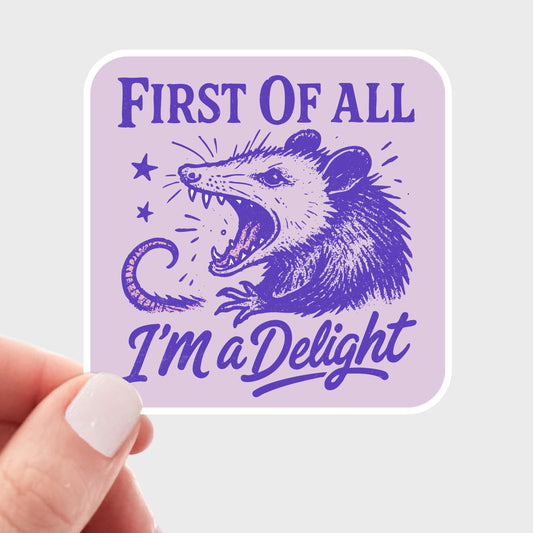 Yarnival-First of All I'm a Delight Sticker-sticker-gather here online