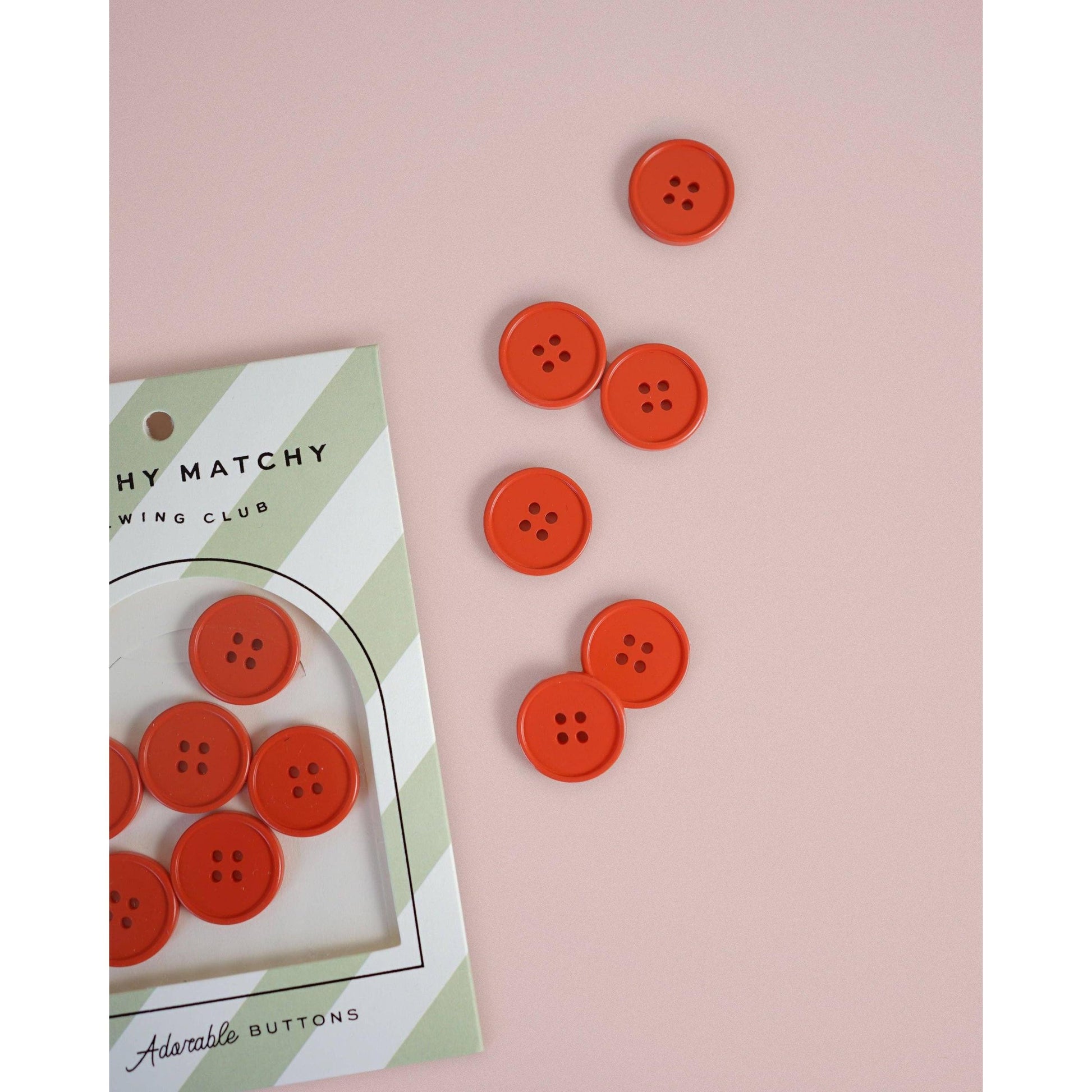 Matchy Matchy Sewing Club-Tomato Retro Buttons-button-gather here online