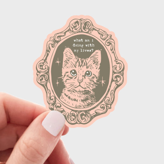 Yarnival-What Am I Doing With My Lives Sticker-sticker-gather here online