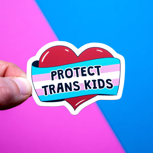 Crafty Queer Studio-Protect Trans Kids Sticker-accessory-gather here online