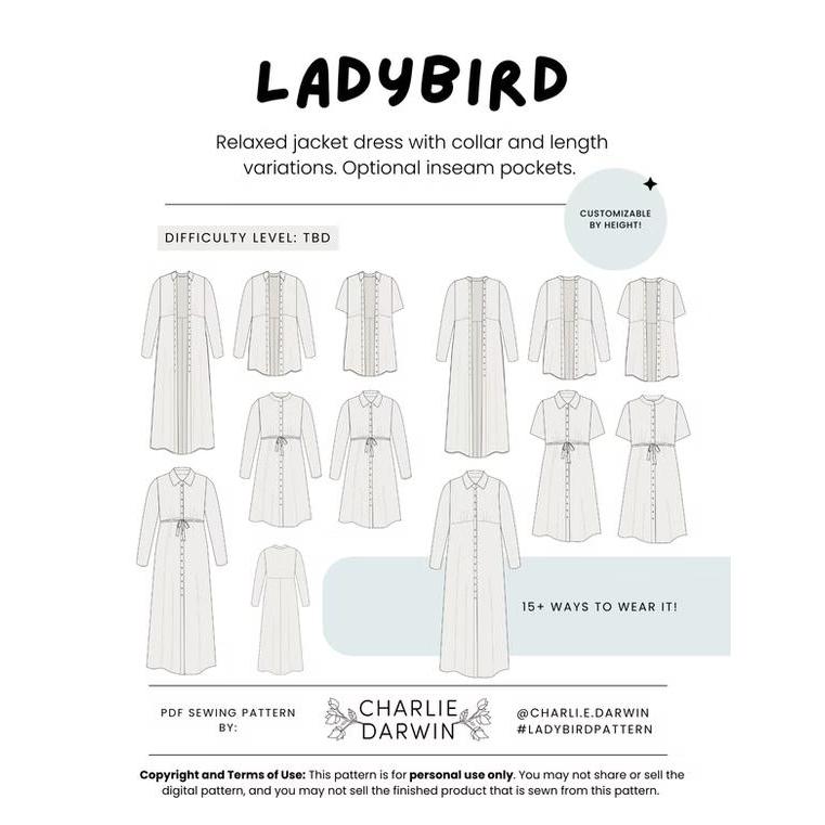 Charlie Darwin Textiles-Ladybird Jacket Pattern-sewing pattern-gather here online