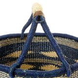 African Modern-Blue Diamond Handwoven Decorative Bolga Basket-accessory-gather here online