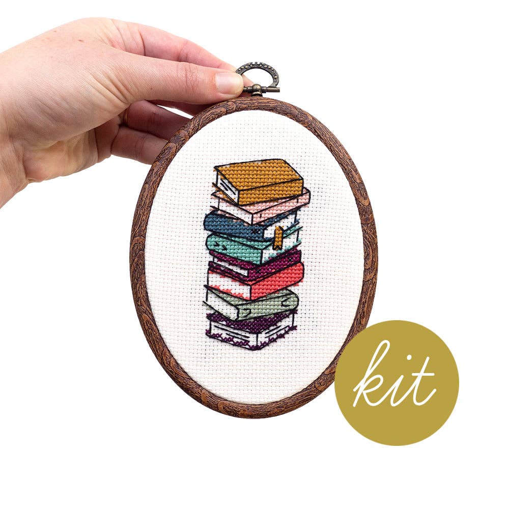 Junebug and Darlin-Bibliophilia, 3.9"x5.5" Cross Stitch Kit-xstitch kit-gather here online