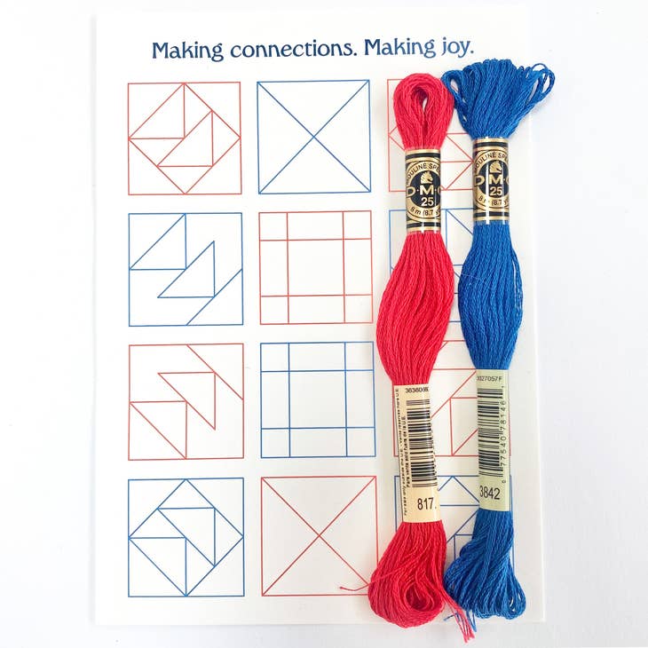 Keller Design Co.-Making Connections Quilt Paper Embroidery Kit-embroidery kit-gather here online