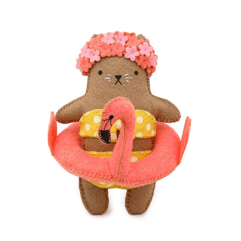 Kiriki Press-Flamingo Cat Felt Doll Kit-embroidery kit-gather here online