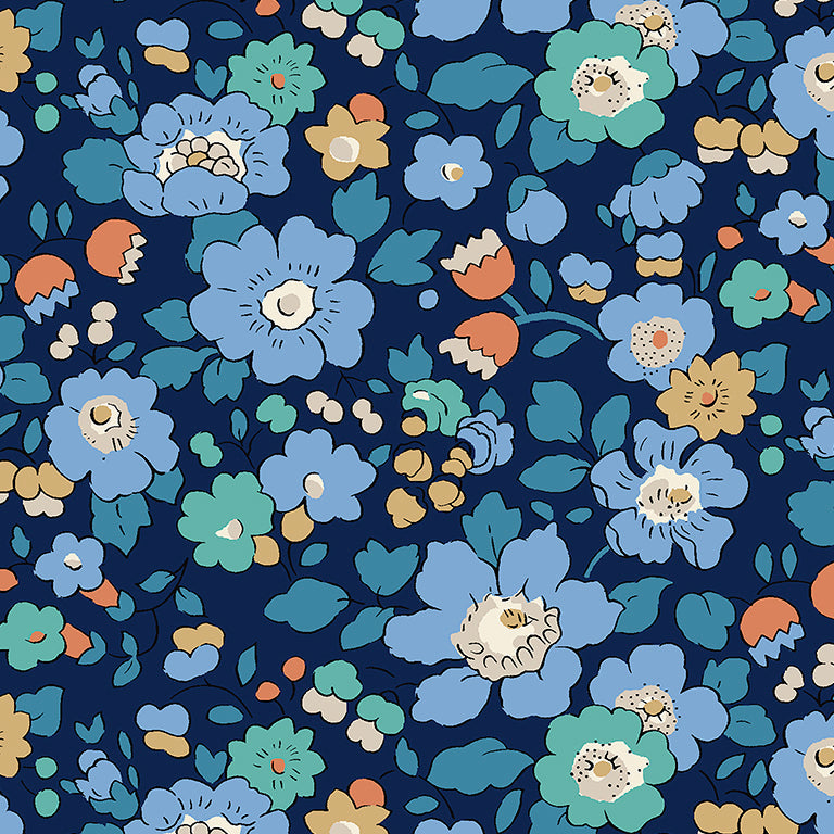 Tana Lawn - Betsy Meadow Dark Blue