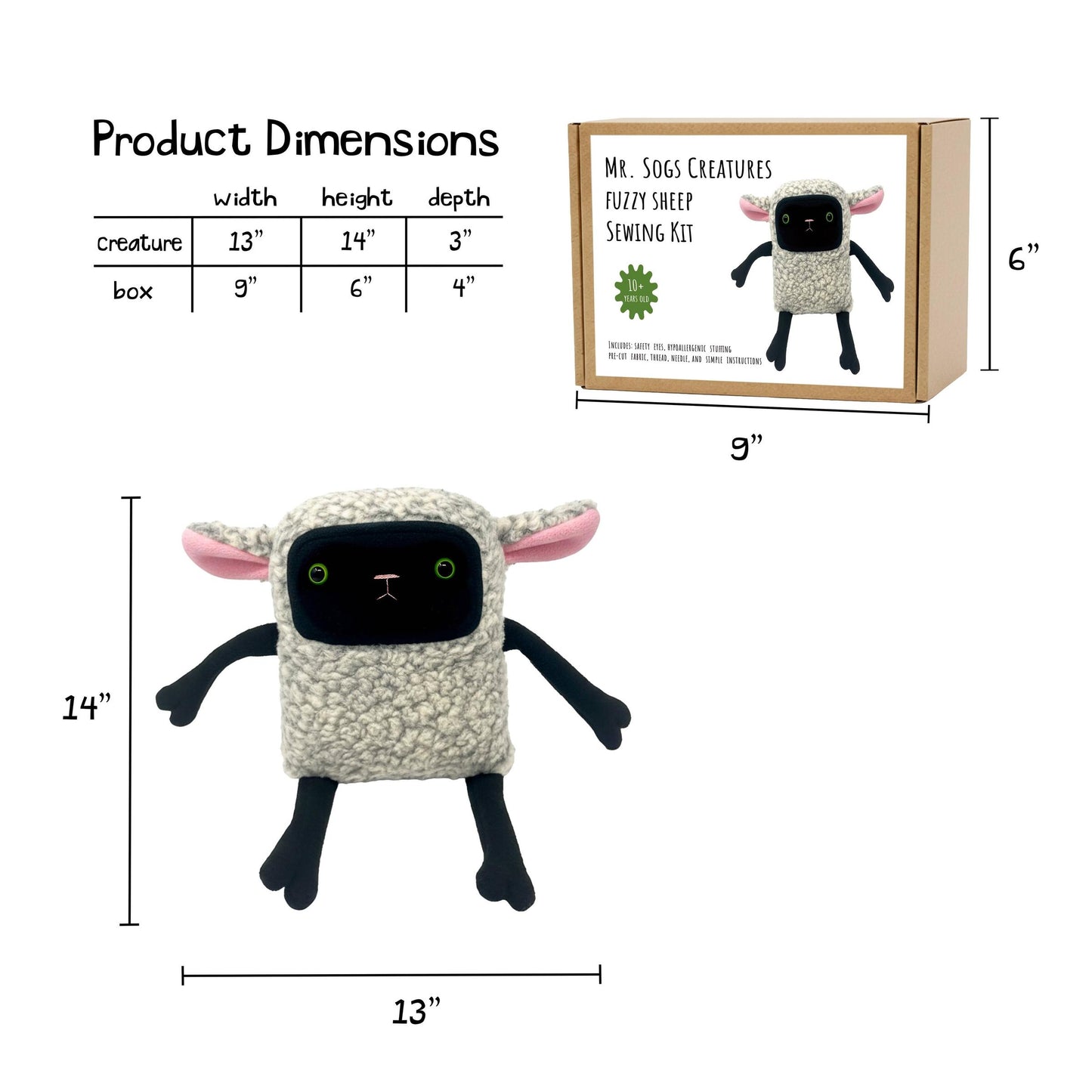 Mr. Sogs-Fuzzy Sheep DIY Plush Sewing Kit-sewing kit-gather here online
